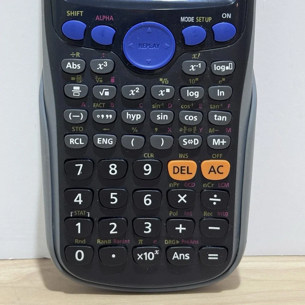Casio FX-300ES Plus Scientific Calculator Solar w/ Cover Natural VPAM - Works